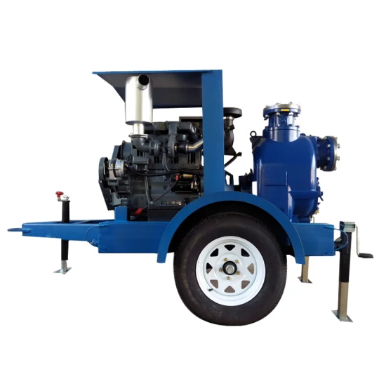 Le moteur diesel de 6 pouces 50kw obstruent non la pompe à eau diesel agricole de pompe à eaux usées auto-amorçante